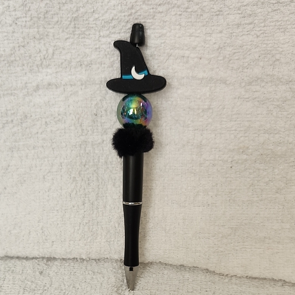 Witch Hat Black Pen with Iridescent Accents